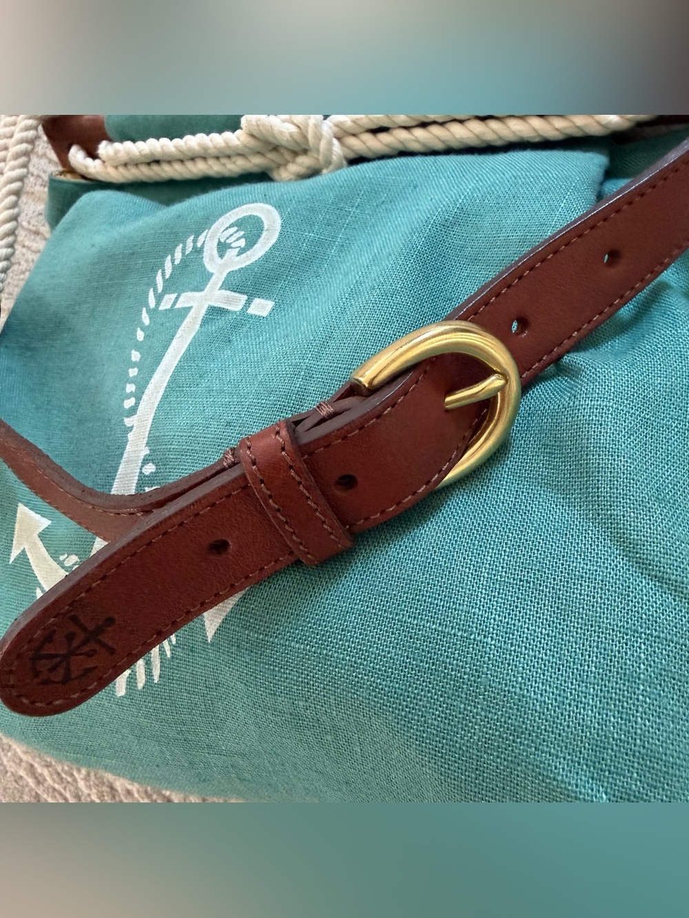 NEW KIEL JAMES PATRICK TURQUOISE ANCHOR ROPE NAUTICAL CROSSBODY - Picture 14 of 14